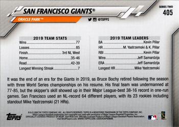 2020 Topps #405 San Francisco Giants Back