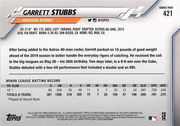2020 Topps #421 Garrett Stubbs Back
