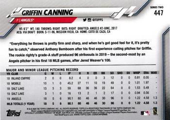 2020 Topps #447 Griffin Canning Back