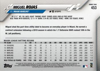 2020 Topps #453 Miguel Rojas Back