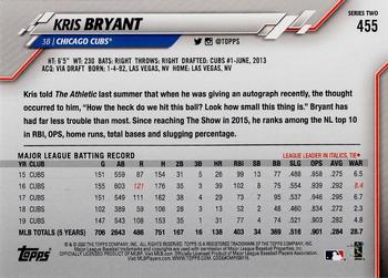 2020 Topps #455 Kris Bryant Back