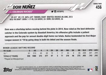 2020 Topps #456 Dom Nuñez Back