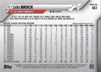 2020 Topps #461 Lou Brock Back