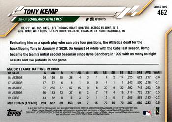 2020 Topps #462 Tony Kemp Back