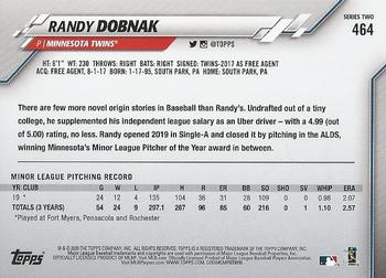 2020 Topps #464 Randy Dobnak Back