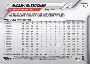 2020 Topps #467 Andrew McCutchen Back