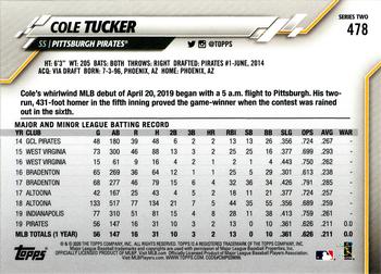 2020 Topps #478 Cole Tucker Back