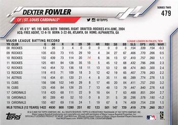 2020 Topps #479 Dexter Fowler Back