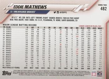 2020 Topps #482 Eddie Mathews Back