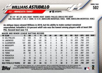 2020 Topps #502 Willians Astudillo Back