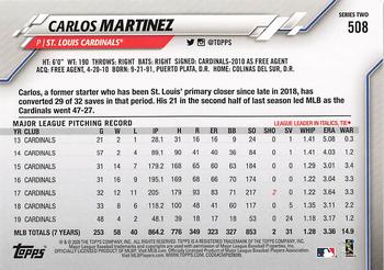 2020 Topps #508 Carlos Martinez Back