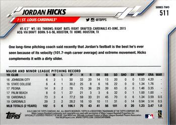 2020 Topps #511 Jordan Hicks Back