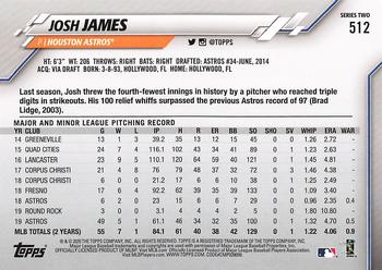 2020 Topps #512 Josh James Back