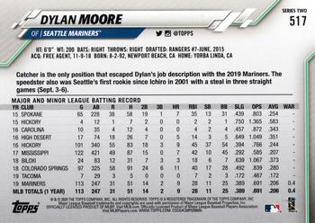 2020 Topps #517 Dylan Moore Back