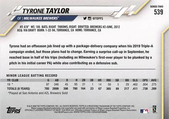 2020 Topps #539 Tyrone Taylor Back