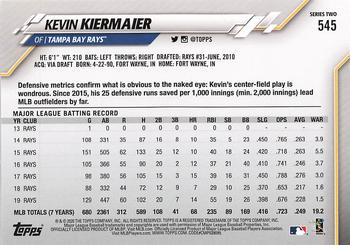 2020 Topps #545 Kevin Kiermaier Back