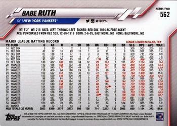 2020 Topps #562 Babe Ruth Back