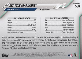 2020 Topps #566 Seattle Mariners Back