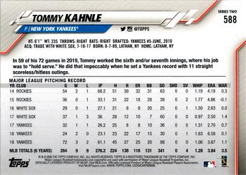 2020 Topps #588 Tommy Kahnle Back