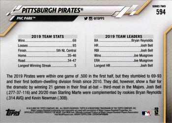 2020 Topps #594 Pittsburgh Pirates Back