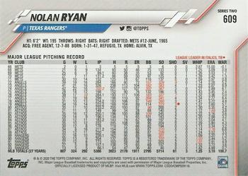 2020 Topps #609 Nolan Ryan Back