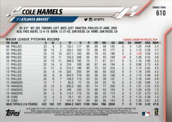 2020 Topps #610 Cole Hamels Back