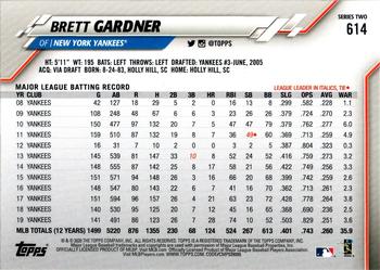 2020 Topps #614 Brett Gardner Back