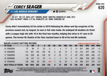 2020 Topps #620 Corey Seager Back