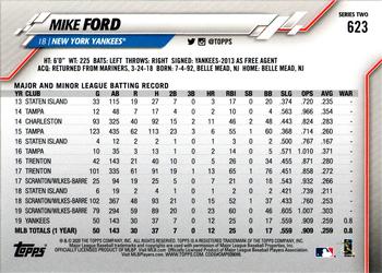 2020 Topps #623 Mike Ford Back