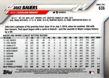 2020 Topps #636 Jake Bauers Back