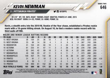 2020 Topps #646 Kevin Newman Back