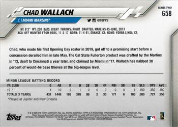 2020 Topps #658 Chad Wallach Back