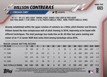 2020 Topps #665 Willson Contreras Back
