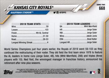 2020 Topps #668 Kansas City Royals Back