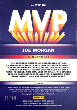 2019 Donruss Optic - MVP Signatures Gold #MVP-JM Joe Morgan Back