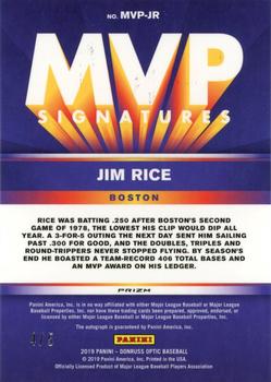 2019 Donruss Optic - MVP Signatures Green #MVP-JR Jim Rice Back