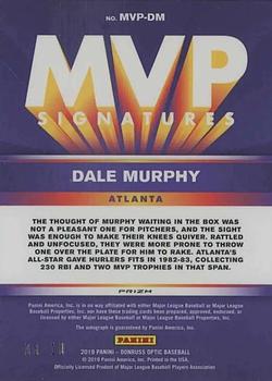 2019 Donruss Optic - MVP Signatures Light Blue #MVP-DM Dale Murphy Back