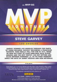 2019 Donruss Optic - MVP Signatures Orange #MVP-SG Steve Garvey Back