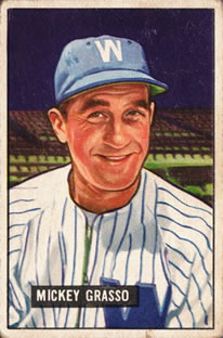 1951 Bowman #205 Mickey Grasso Front