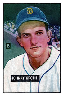 1951 Bowman #249 Johnny Groth Front