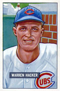 1951 Bowman #318 Warren Hacker Front