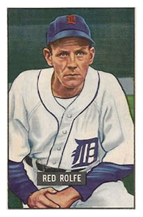 1951 Bowman #319 Red Rolfe Front