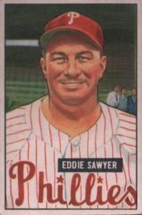 1951 Bowman #184 Eddie Sawyer Front