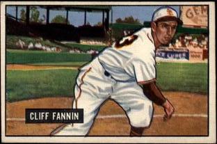 1951 Bowman #244 Cliff Fannin Front