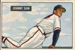 1951 Bowman #314 Johnny Sain Front