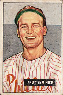 1951 Bowman #51 Andy Seminick Front