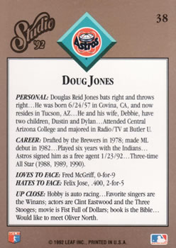 1992 Studio #38 Doug Jones Back
