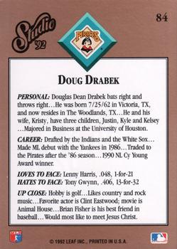 1992 Studio #84 Doug Drabek Back