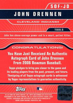 2006 Bowman - Signs of the Future #SOF-JD John Drennen Back