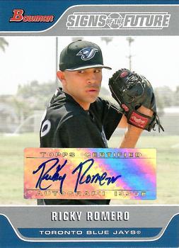 2006 Bowman - Signs of the Future #SOF-RR Ricky Romero Front